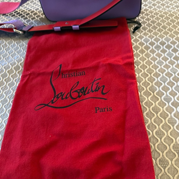 Christian Louboutin Loubila Purple and Red Leather Shoulder Bag - Picture 14 of 14